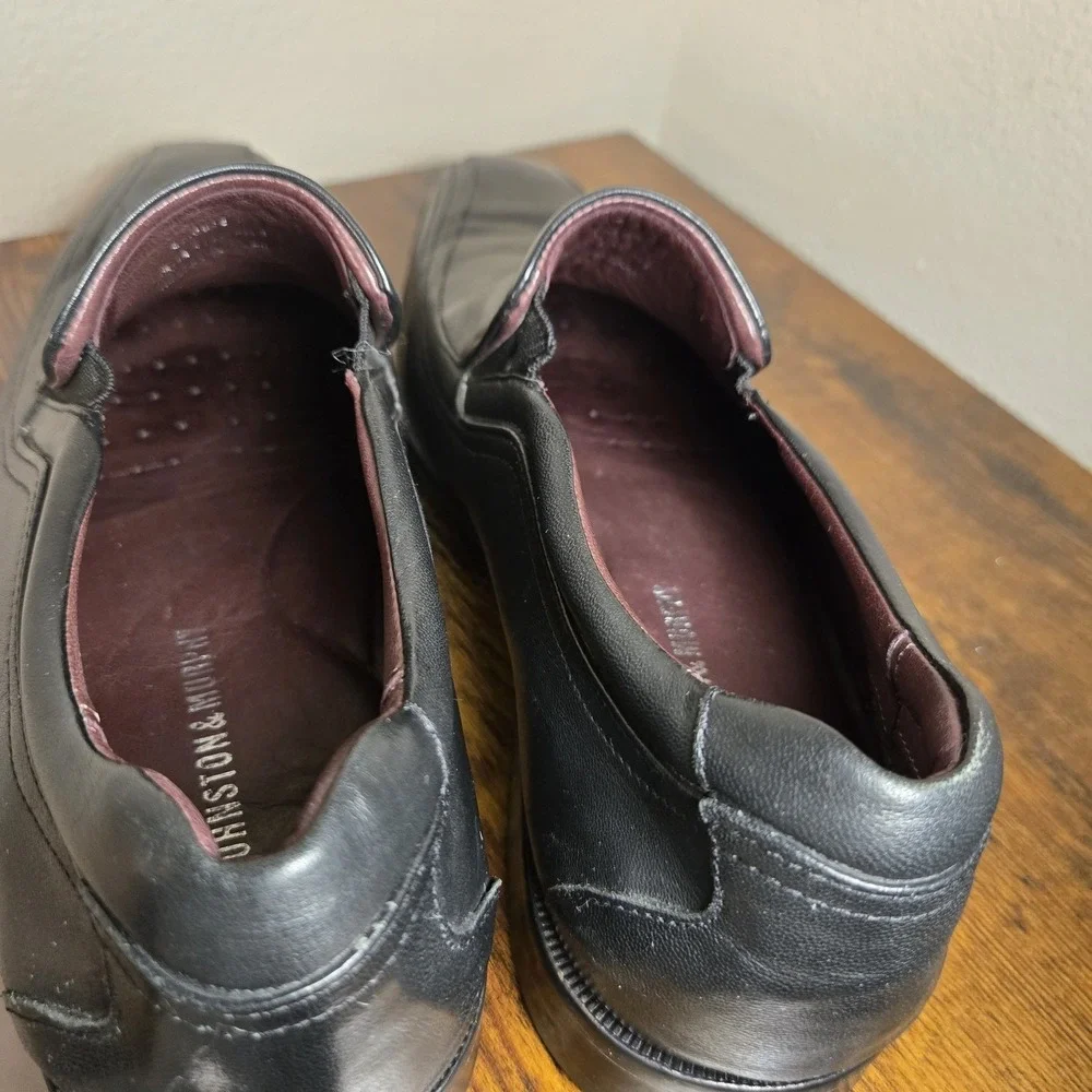 Johnston & Murphy Shoes Mens Size 11M Black Leather Slip On Dress Oxford‎ SHEEP